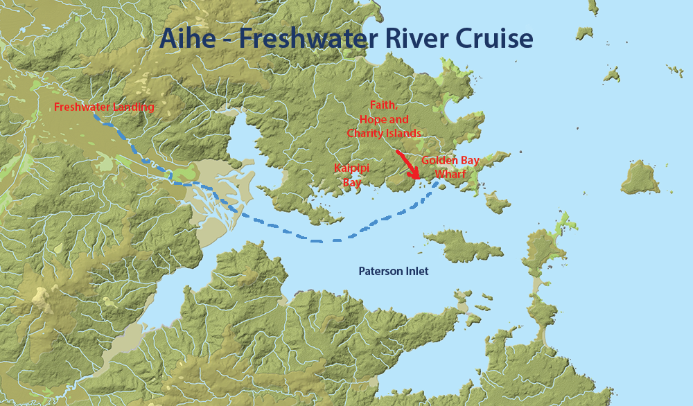 Map - Aihe - Freshwater River Cruise, Stewart Island